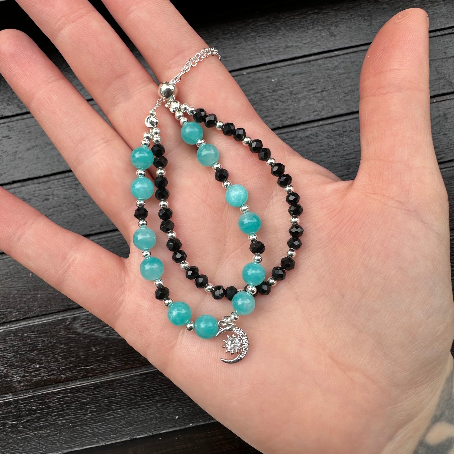 Bracciale Luna in Amazzonite (riscaldata)