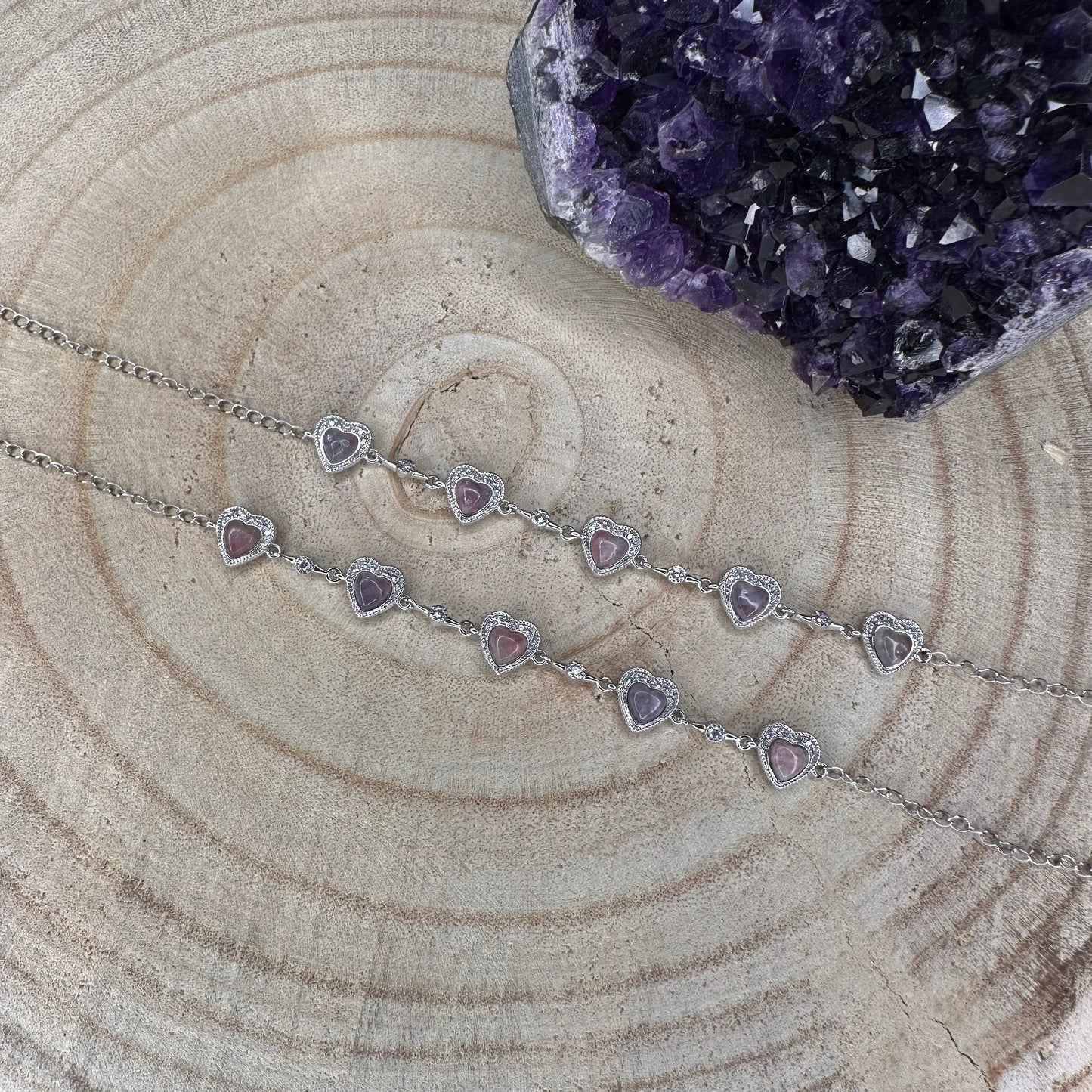 Bracciale cuori in Unicorn Stone