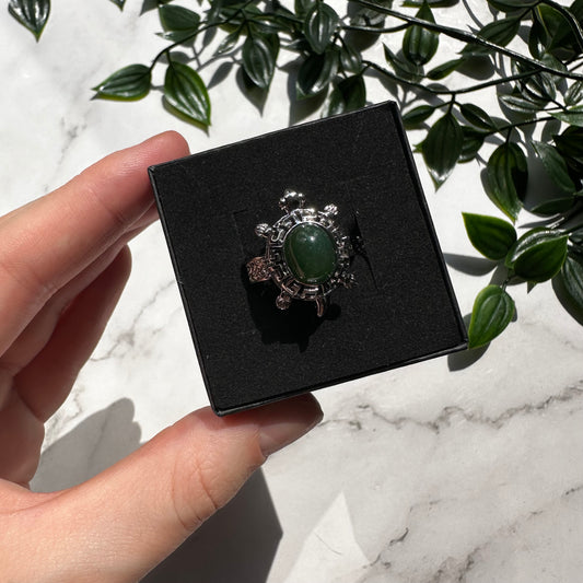 Anello Gaia in Agata Muschiata (regolabile)