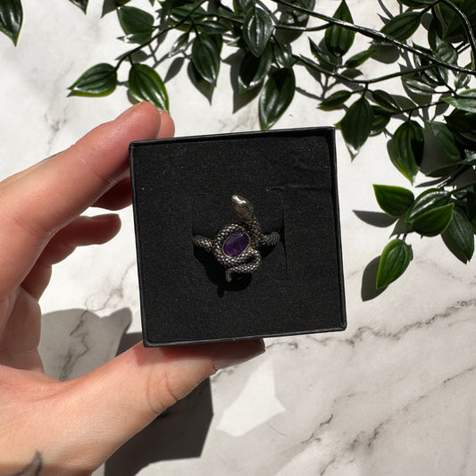 Anello Lilith in Ametista (regolabile)