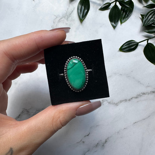 Anello Demetra in Malachite