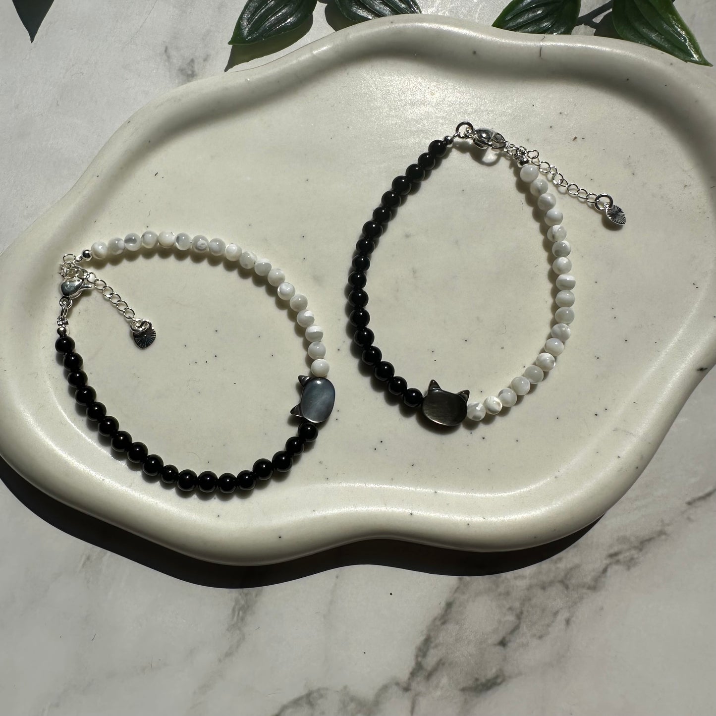 Bracciale Bastet in Abalone e Ossidiana
