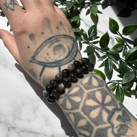 Bracciale in Ossidiana Argento