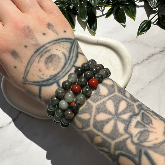 Bracciale in Diaspro Sanguigno