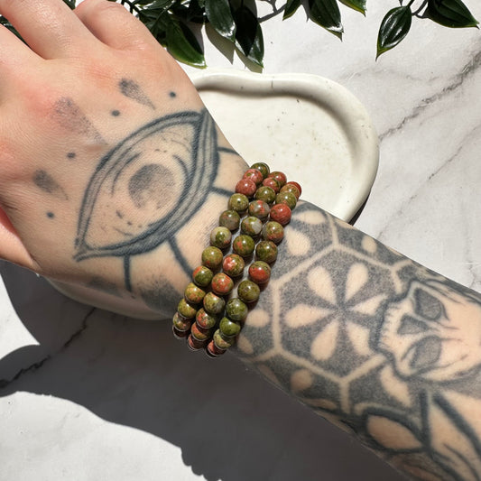 Bracciale in Unakite