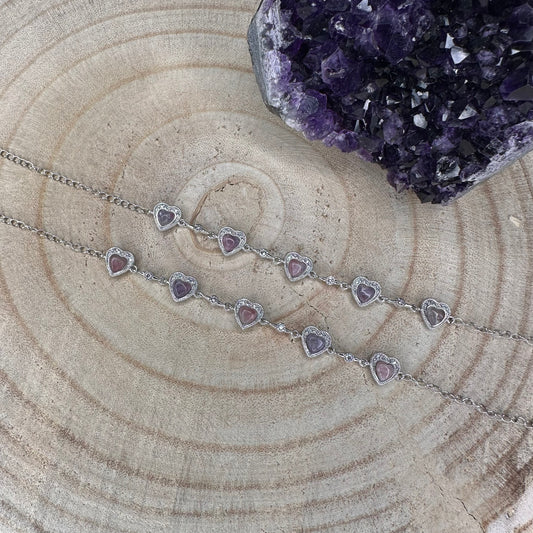 Bracciale cuori in Unicorn Stone