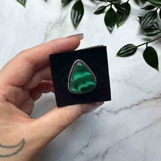 Anello Demetra in Malachite