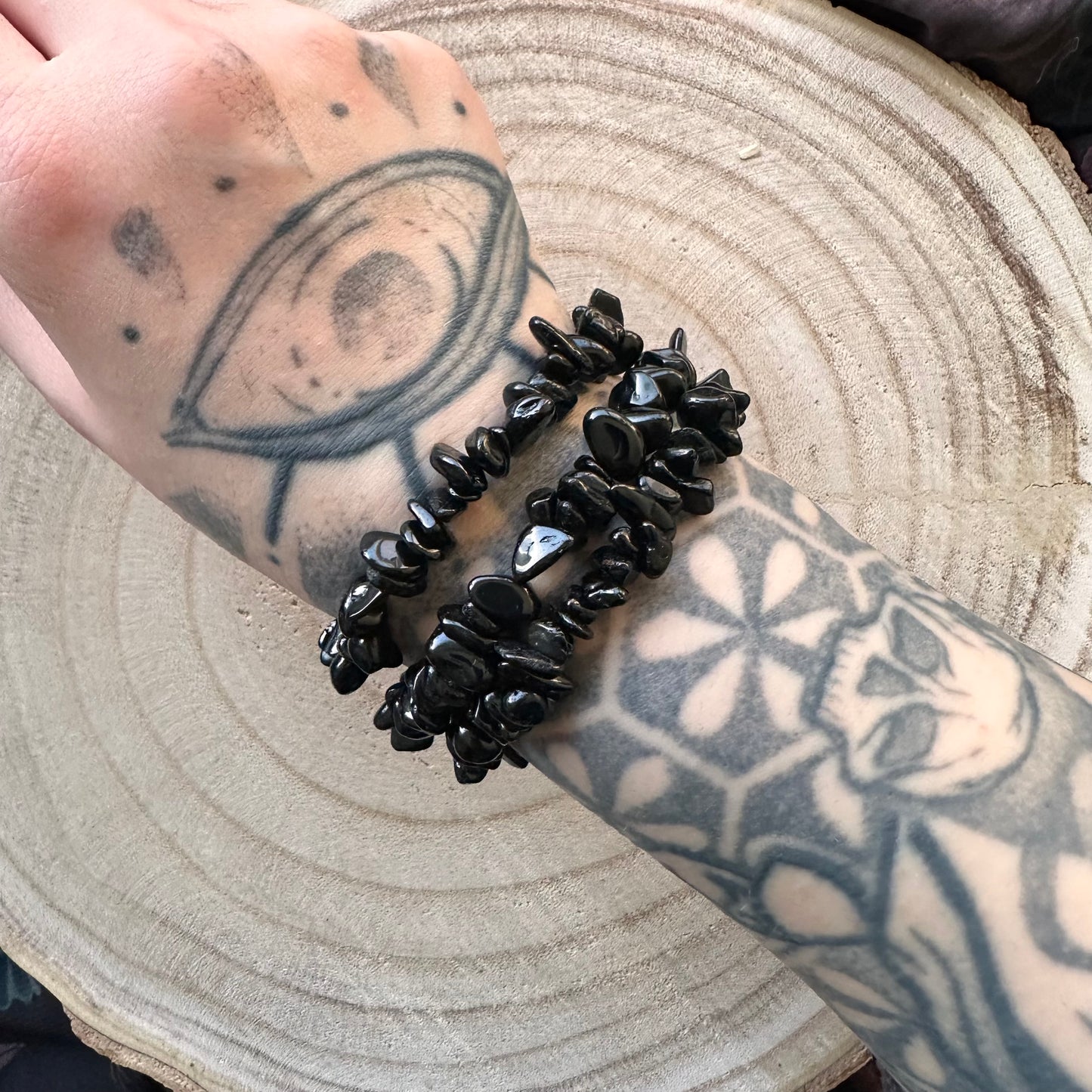 Bracciale Chips Tormalina Nera