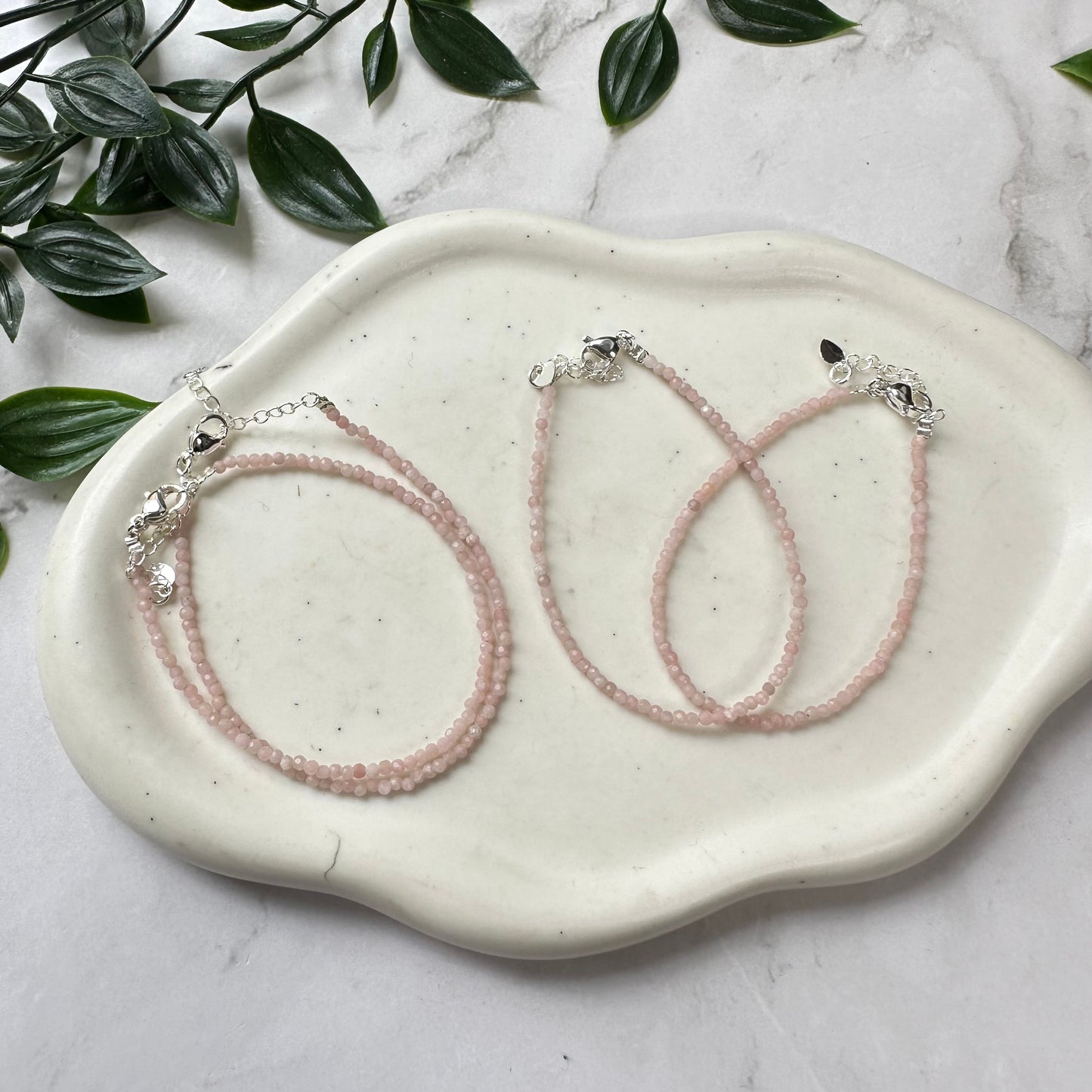 Bracciale sfaccettato in Opale Rosa