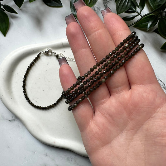 Bracciale Sfaccettato in Ossidiana Dorata