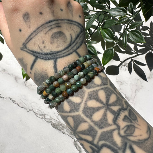 Bracciale sfaccettato in Agata Muschiata