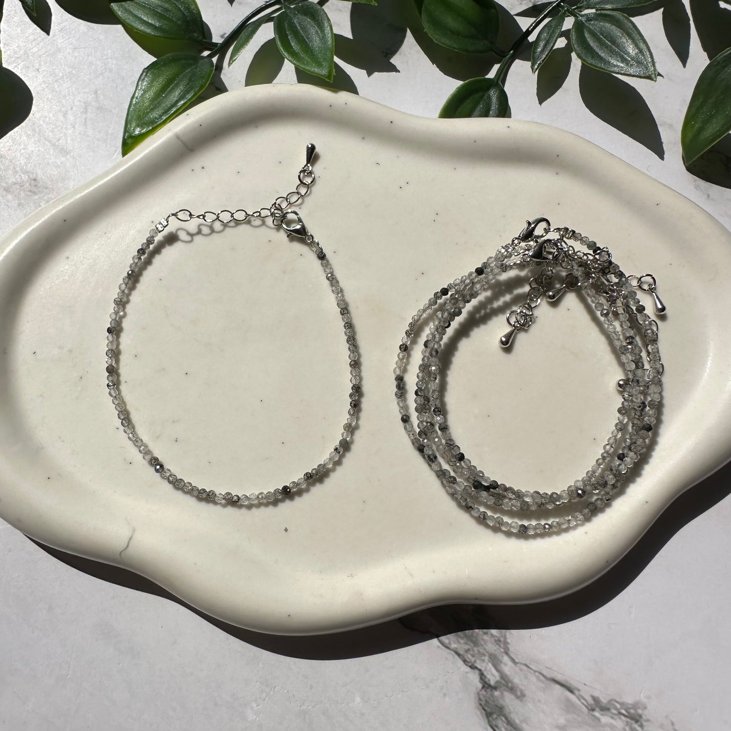 Bracciale sfaccettato in Quarzo Tormalinato