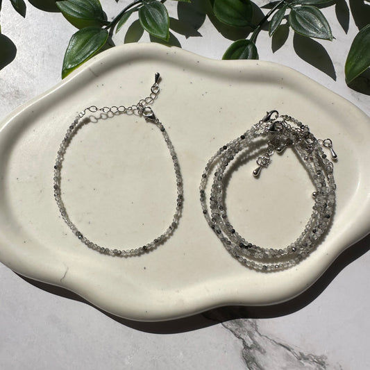 Bracciale sfaccettato in Quarzo Tormalinato