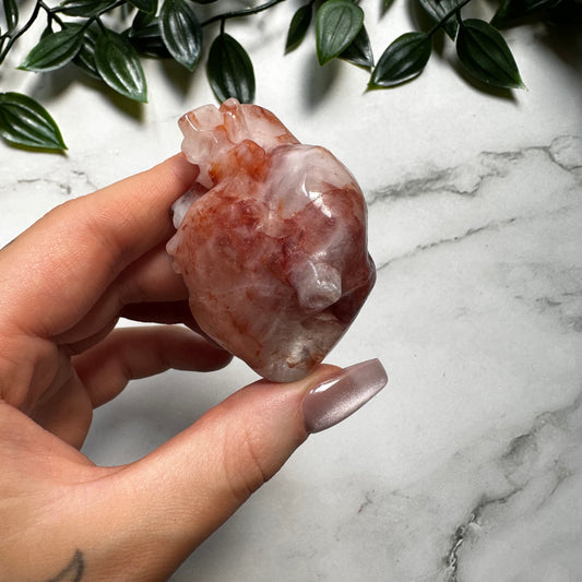 Cuore Anatomico in Quarzo di Fuoco
